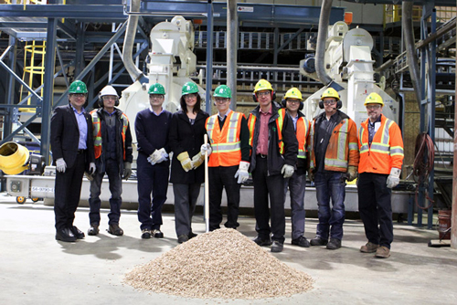 wood pellet factory workers