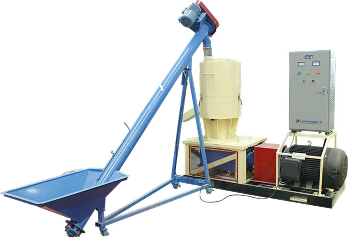 550B pellet machine and screw conveyor