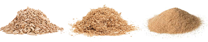 different fineness of biomass materials