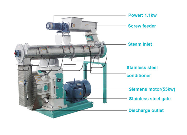 structure of ring die pellet machine